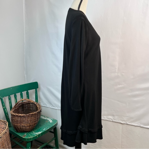 Jules of Morocco Black Long Sleeve V-Neck Lagenlook Dress Size X-Large - Picture 4 of 11